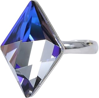 Elegant Sterling Silver Ring for Modern Women in the shape of a Swarovski Elements diamond -shaped, adjustable size.. DIAYTAR NIGERIA: Connecting Nigerians with affordable products through our expansive e-commerce platform.
