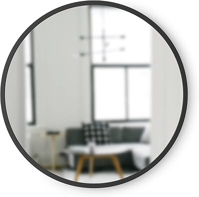 Umbra wall mirror with rubber frame - 18 -inch round wall mirror for entrances, bathrooms, salons and more, can be used as a modern wall art.. Experience hassle-free shopping with DIAYTAR NIGERIA's user-friendly platform and prompt delivery service.