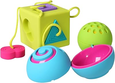 Fat Brain Toys Ombi Pack - Sorting set in the shape of a swing ball and Ombi cube, BPA -free children's game set, includes a zipper bag bag.. DIAYTAR NIGERIA delivers what you want at prices you'll love, all within 5-8 days nationwide.