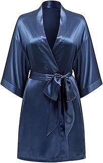 LDMPWGMD Silk bathrobe for women, wedding party, bridesmaid, one size, Kiomno night shirt length.. Discover endless possibilities with DIAYTAR NIGERIA's extensive product range and affordable shipping.