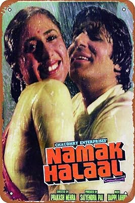 Namak Halaal - Amicitabh Bachchan - Hindi film poster - Tallenge Bollywood Metal Tino Panels Collection for 8x12 inch Wall Decoration.. Shop with purpose at DIAYTAR NIGERIA and receive quality products at budget rates within 8 days.