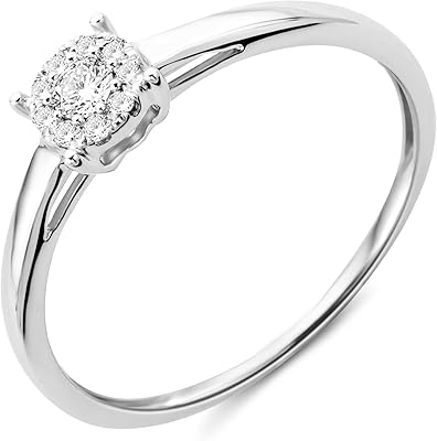 Women's Diamond Diamond Ring White gold 9 carat / gold 375 diamonds 0.10 ct jewelry.. Your one-click solution to affordable shopping, DIAYTAR NIGERIA delivers quality products nationwide.