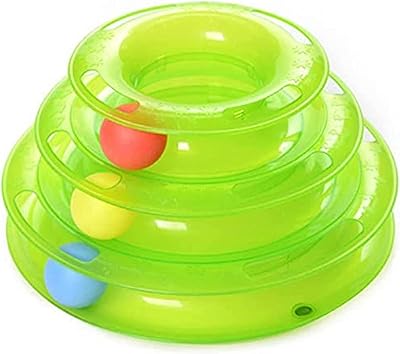 Funny cat toys, 3 -level rotary tracks with 3 colorful balls, interactive physical exercise games (light green).. Navigate countless options with DIAYTAR NIGERIA's comprehensive marketplace and budget-friendly shipping.