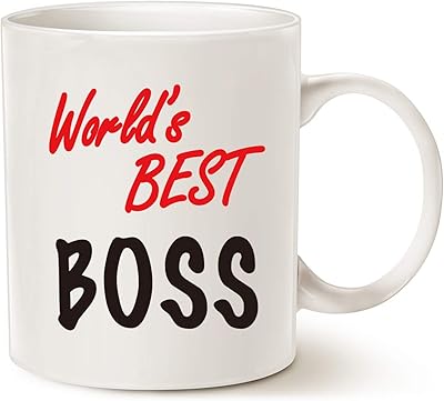 Funny coffee cup Maog World's Best Boss Day, Blanche, 11 Oz, business, office or birthday gift for the best boss or the best woman in the world.. DIAYTAR NIGERIA combines extensive product options with budget-friendly prices, delivered in 5-8 days.