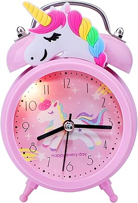 Qearfun alarm clock unicorn for girls, children pink kawaii twin bell bedroom decoration, unicorn gifts outgoing very analog for toddlers who sleep a lot (pink).. DIAYTAR NIGERIA: Where value meets variety with reliable nationwide delivery in under 8 days.