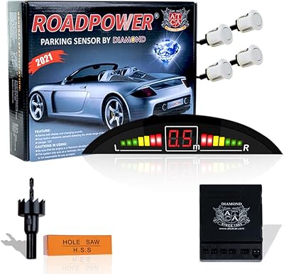 Radar Radar Radar for Road Car with 4 distance detection parking sensors + LED distance display + audio warning (white, 4 parking sensors).. DIAYTAR NIGERIA transforms online shopping with competitive prices and dependable nationwide delivery.
