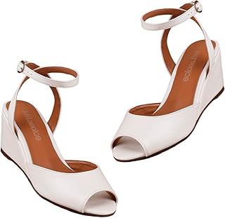 Compensated sandals with low heeled milans for women, summer -ended summer sandals, ankle bridle, wedding festival.. Experience the simplicity of DIAYTAR NIGERIA's extensive marketplace with delivery within 8 days.