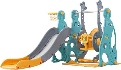Exterior game structure for children giant slide 3 in 1 with swing and basketball.. From Lagos to Kano, DIAYTAR Nigeria delivers across Nigeria in days.