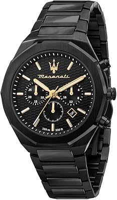 45 mm man style chronograph watch, black, chronograph, black, chronograph.. DIAYTAR NIGERIA: Where value shopping meets reliable 5-8 day delivery across the nation.