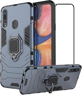 Samsung Galaxy A20s Spring Samsung shell with tempered glass screen protector, shock -resistant hybrid shell with crutch, navy blue color.. Shop with ease at DIAYTAR NIGERIA and enjoy our extensive product range delivered at affordable rates.