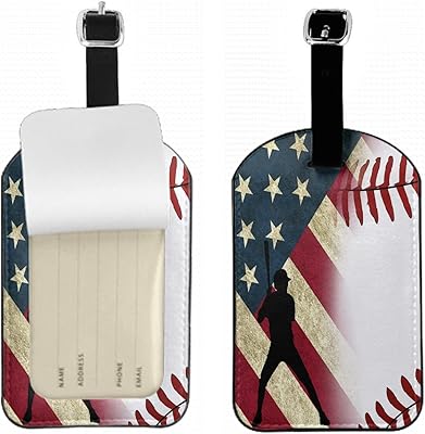 Zoczos Baseball luggage label, hat, American flag, red and white striped bag with strap for label for identification of school handbag, 1 package.. Discover the perfect shopping balance at DIAYTAR NIGERIA with competitive prices and prompt delivery.