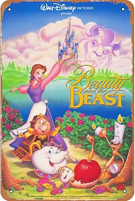 Display of the movie and the television series Beauty and the Beast, vintage metal sign, 8x12 inch wall decoration.. DIAYTAR NIGERIA brings the marketplace home to you with affordable prices and delivery in 5-8 days.