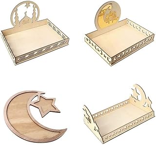Brain service tray Eid Mubarak Ramadan - EID Decoration Dessert Plate (Lot of 4).. Experience the ease of one-stop shopping with DIAYTAR NIGERIA's diverse catalog and nationwide delivery.