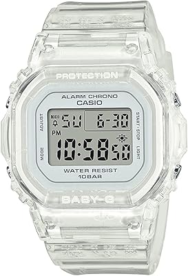 Digital watch for women baby g with transparent dial and BGD-565S-7dr., White transparent resin bracelet, white.. DIAYTAR NIGERIA delivers affordability and convenience with every purchase, shipped within the week.