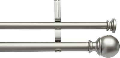 Set of Double Extendable Curtains Amazonbasics of 1 "with round heads, 36" at 72 ", Nickel.. DIAYTAR NIGERIA makes online shopping accessible to all with budget-friendly prices and reliable delivery.