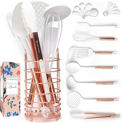 Set of copper and white kitchen utensils - 18 rooms comprising a copper factory door, cups and spoons to be measured white and copper, kitchen utensils in pink gold - Copper kitchen accessories.. DIAYTAR NIGERIA redefines convenience with our diverse marketplace and affordable nationwide shipping.