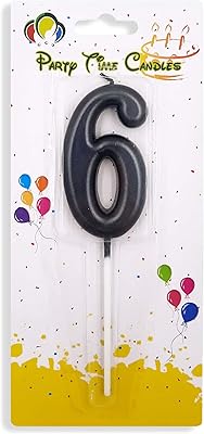 Party Time - Black birthday candles number 6, Mate numbered candles for cake decorations for birthdays, weddings, meetings and themed evenings.. Experience the power of choice with DIAYTAR NIGERIA's vast catalog and affordable 5-8 day delivery.