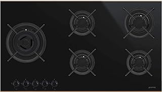 SMEG flat gas stove with stainless glass and steel base, capacity 13100 watts, 4 burners, 90 cm, PV695LCNR, guaranteed one year.. Discover unbeatable variety on DIAYTAR Nigeria — shop today, delivered this week.