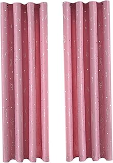 A pair of blackout curtains for children orvoff, blackout curtains for living room and children, fog curtains, printed decorative curtains for windows and bathroom, pink color.. DIAYTAR NIGERIA: Connecting Nigerians with affordable products through our expansive e-commerce platform.