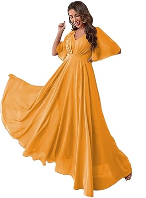 Formal long evening dress for women, bat handling in silk muslin with pockets and v yzts054 collar.. Experience the ease of modern shopping with DIAYTAR NIGERIA's comprehensive platform and quick delivery.