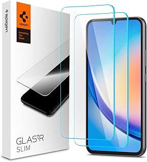 Spigen Glastar Slim 3 screen protection [2 -pack] Designed for Samsung Galaxy A34 5G Premium Dipped glass - [Fit hull - 2 -paak].. From essentials to electronics, DIAYTAR Nigeria ships your order in no time.
