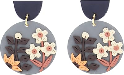Hand -made earrings in polymer dough for women, pendulum earrings in pulp, white clay earrings for girls, other, other.. DIAYTAR NIGERIA: Making quality products accessible to all Nigerians at affordable prices.