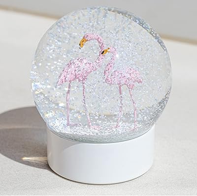 Ming Fuxin Snow Ball in Pink Flamant Crystal With White Base, White Glass Glass Snow Balle Pink Pase for Girls, Children, Women and Adults, Perfect Gift for Valentine's Day 100 mm.. Shop smart, shop DIAYTAR - Nigeria's most affordable e-commerce platform with nationwide delivery.