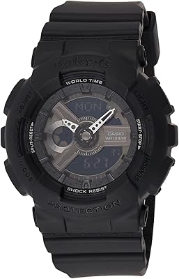 Black analog-numeric watch Casio Baby-G for women with resin bracelet-BA-110BC-1A.. DIAYTAR NIGERIA brings satisfaction with every purchase through affordable prices and prompt shipping.