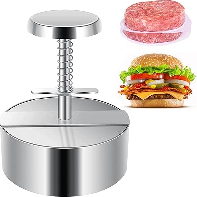 XBLDS hamburger press, adjustable burger machine in 304 stainless steel with handle, round non -stick bands for hamburger, meat, beef, grill to hamburger.. Your complete marketplace solution, DIAYTAR NIGERIA offers unbeatable value with delivery within the week.
