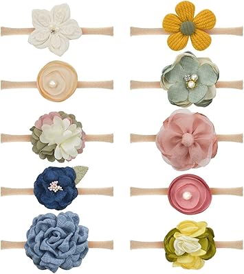 Castowave 10 pieces with flower bands for elastic nylon girls.. DIAYTAR Nigeria: Your one-stop online shop with unbeatable prices and nationwide delivery in under 8 days.