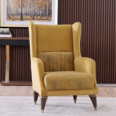 1 Sofa in Danube Home Carmine Fabric, Dark Yellow - H104 x L70 x D68 cm.. No stress, just speed — DIAYTAR Nigeria ships in days.