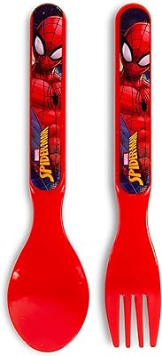 Set of Marvel Spider-Man plastic cutlery, reusable and washable in the dishwasher, marvel, multicolored, trha11387, spoon and fork.. Fast. Reliable. Affordable. DIAYTAR Nigeria is all that and more.
