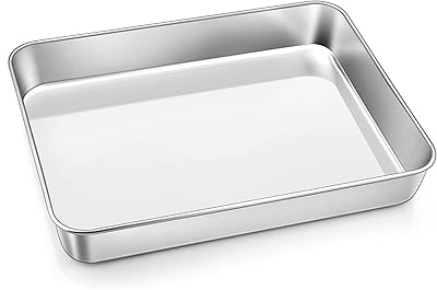 Deep hirojo stainless steel baking sheet (31x24x5 cm) rectangular baking sheet for brownies.. The future of Nigerian shopping is here — DIAYTAR Nigeria.
