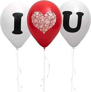 10 -inch Helium Fun® balloon - Assortment of I Love you red and white balloons, perfect for weddings, birthdays, Valentine's Day and other celebrations (3) package (3).. DIAYTAR NIGERIA delivers happiness in 5-8 days with our affordable and diverse product range.