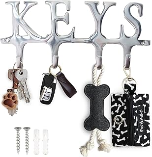 Aluminum wall keychain for household with metal key hook organizer of hooks.. DIAYTAR NIGERIA: Your trusted e-commerce partner with extensive product choices and affordable delivery.