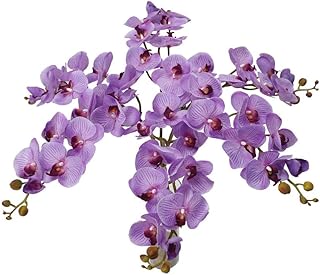 Yatai Lot of 6 artificial orchids with realistic touch, phalaenopsis flowers, orchid branches, large artificial plants for the house, table center, festival, wedding festival decoration (purple).. Join thousands of satisfied shoppers on DIAYTAR Nigeria.