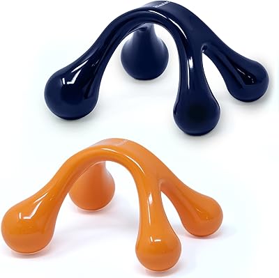 RAIXTEK portable manual masseur, set of 2 manual masseurs for the back and neck, knot pressure point masseur to relieve pain, orange and navy blue.. DIAYTAR NIGERIA: Making online shopping accessible to all Nigerians with our affordable platform.