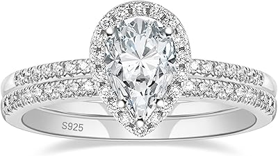 Sterling 925 Sterling Silver Wedding Ring with a tear -shaped pattern and 1.5 carat cubic zirconia, promised engagement rings for women size 3 to 13, metal, cubic zirconia.. Shop with purpose at DIAYTAR NIGERIA and receive products at unbeatable prices within the week.