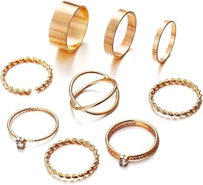 Trendy set from 9 to 8 rings with brilliant crystal knot of bohemian style for girls and women of shining diva fashion.. Shop everything from A to Z on DIAYTAR Nigeria — delivered nationwide.