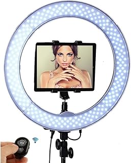 Social Luminous Ring - LED lighting kit with a variable intensity of 19 inch with travel bag for YouTube, Webinar, social networks - Smointed studio lights with 6 feet support - Works with digital reflex camera, smartphones and iPad.. Navigate through thousands of products at pocket-friendly prices with DIAYTAR NIGERIA's easy-to-use platform.