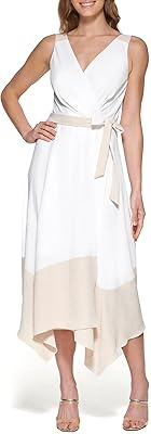 DKNY Multicolored Multicolored Fabric Dress for Women with hem in hand.. Easy checkout, quick delivery — shop now on DIAYTAR Nigeria.