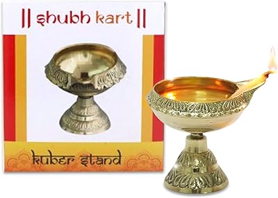 DIYA LAMP MAND SHOPKART for PUJA, Brass/Deepam oil lamp (copper support).. Experience the power of choice with DIAYTAR NIGERIA's extensive catalog and reliable delivery service.