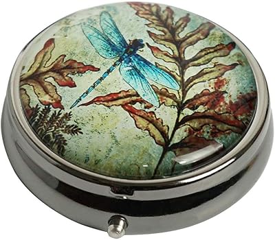 Wucong Fashion Design Gun Silver Round Glass Pilulier Decoration Box (Libellule spirit).. DIAYTAR NIGERIA transforms online retail with unbeatable prices and consistent delivery timeframes.