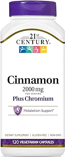 Cinnamon and chrome vegetarian capsules from the 21st century, 2 g, 120 capsules.. DIAYTAR NIGERIA revolutionizes online shopping with competitive prices and reliable 5-8 day delivery.