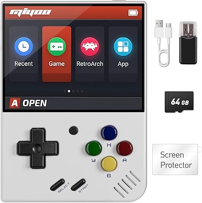 Portable game console Migofee Miyoo Mini Plus, 3.5 inch IPS screen 640 x 480, 64 GB with more than 10,000 games, 3,000 mAh battery, autonomy up to 7 to 8 hours, online WiFi support (white).. Shop with confidence at DIAYTAR NIGERIA, enjoying competitive prices and delivery within 8 days.