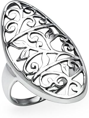 Sterling silver filigree ring ring - Comfortable cut, long strip of midi friendship, sizes 5 to 12.. Shop across boundaries with DIAYTAR NIGERIA's comprehensive catalog delivered nationwide at budget rates.