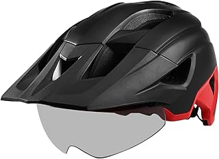 Cycling equipment, DoMary mountain bicycle helmet with removable visor and detachable glasses, ultra light adjustable mountain bicycle helmet, safety helmet for outdoor sports.. The best online shopping experience in Nigeria — DIAYTAR delivers it all.