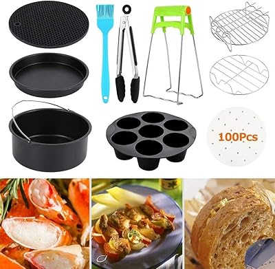 Duek 12 -piece air fried accessories 7 inch for Joe's Philips and Cozyna, set of universal accessories for air frying with a non -stick cake pan, a silicone carpet, a pizza pan, suitable for all 3.5 to 6.8 liters (7 inch).. Transform your online shopping experience with DIAYTAR NIGERIA's affordable and diverse marketplace.