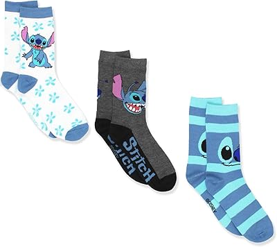 Set of 3 Lilo & Stitch socks for women (adults).. DIAYTAR NIGERIA: Where every shopping need is met with affordable prices and timely delivery.