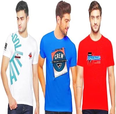 Infinitex printed cotton t-shirts for men, regular cutting, set of 3 t-shirts.. Affordable shopping made easy on DIAYTAR Nigeria, with fast delivery from 5 to 8 days.